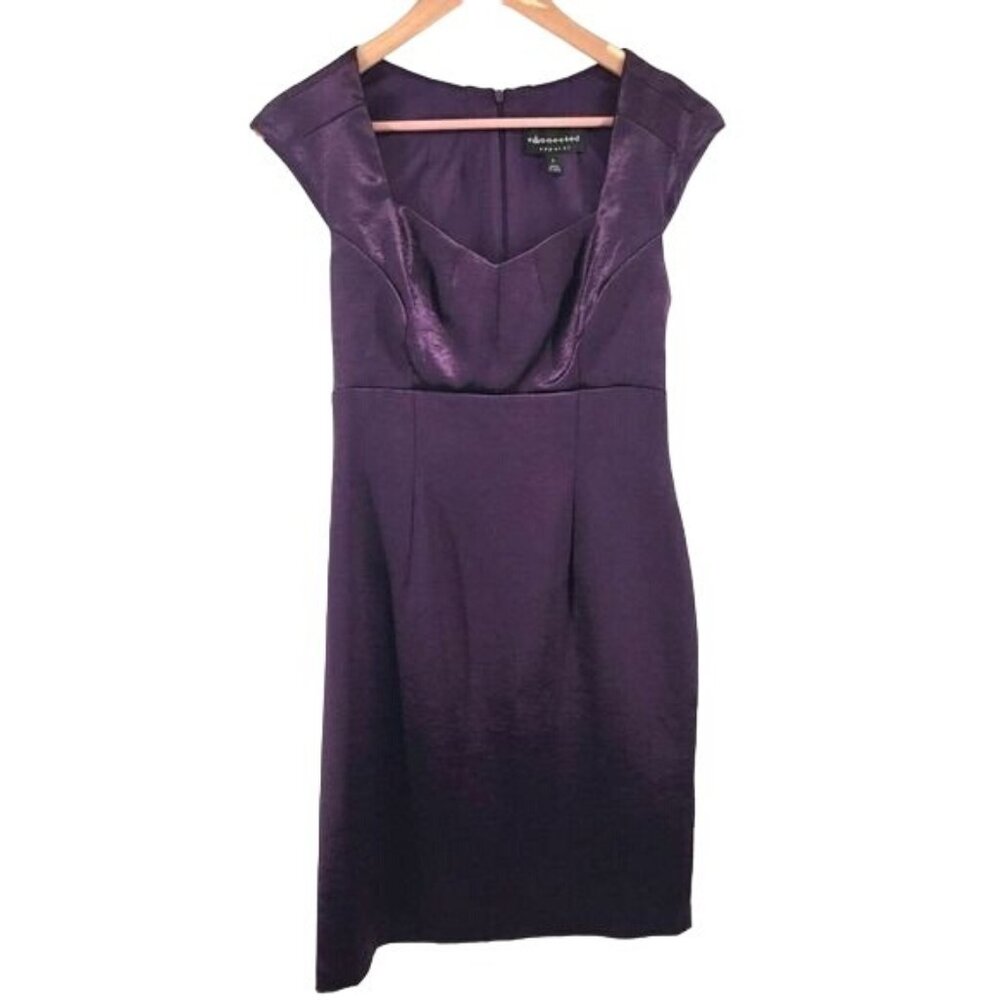 Connected Apparel Cap Sleeve Dress Size 6 Purple